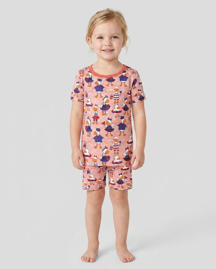 Freedom Floaties Family Matching Bamboo Two Piece Short Sleeve Shorts Pajama Set