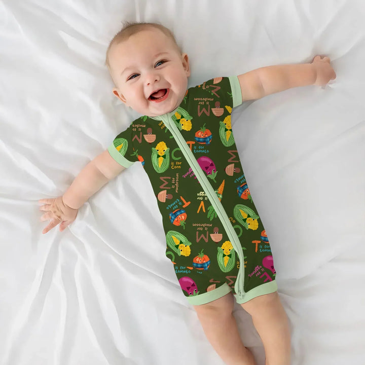 Veggie Letter Bamboo Shorty Zippy