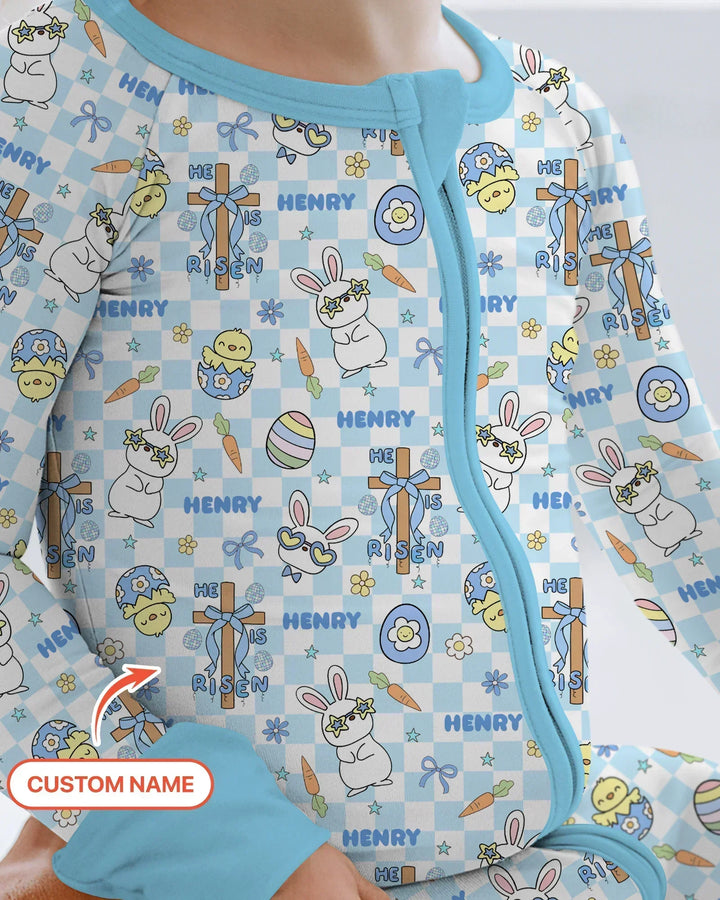 Custom Name Retro Easter Bamboo Convertible Zippy