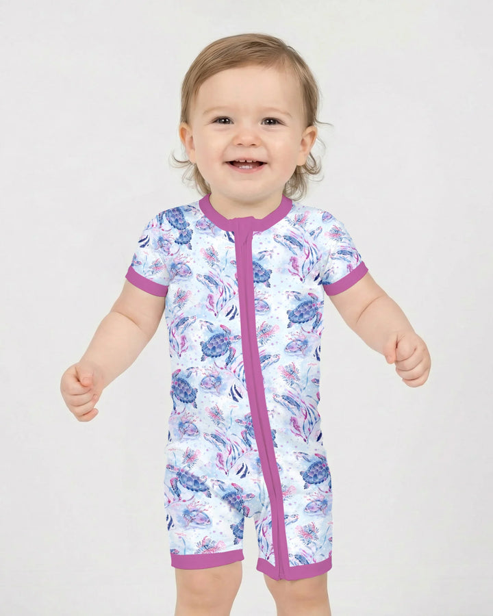 Little Turtles Family Matching Bamboo Shorty Zippy