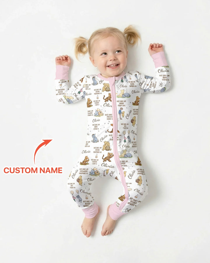 Custom Name God Says I Am Classic Bear Bamboo Convertible Zippy
