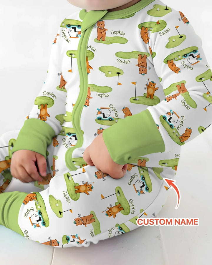 Custom Name Little Bear Golf Club Bamboo Convertible Zippy