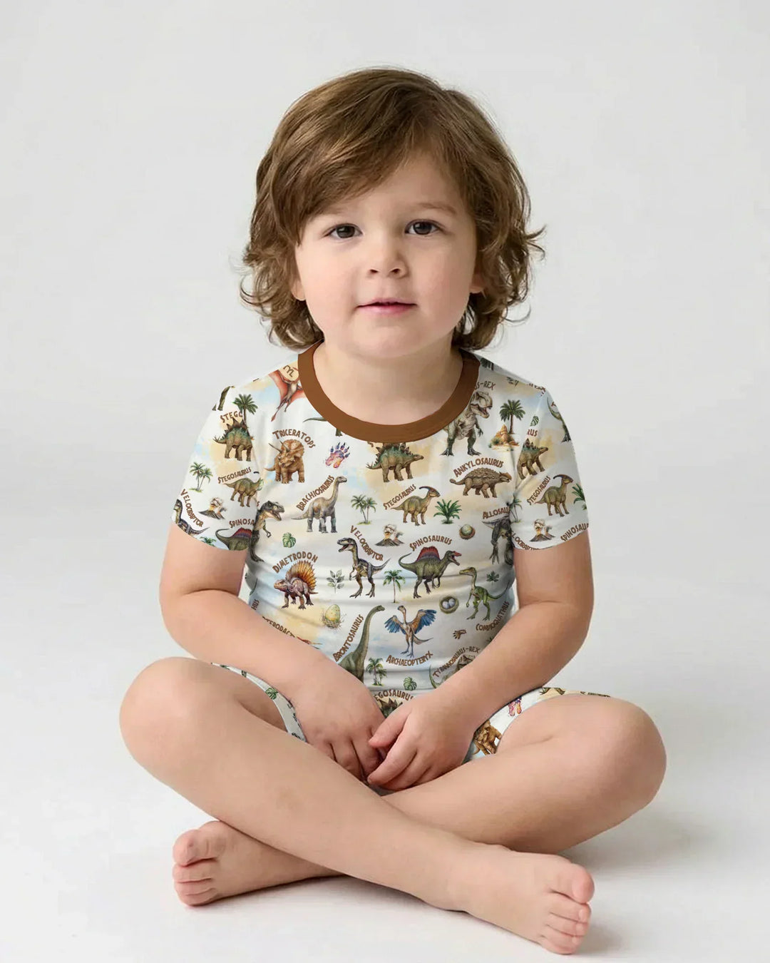 Dino Discovery Bamboo Two Piece Short Sleeve Shorts Pajama Set