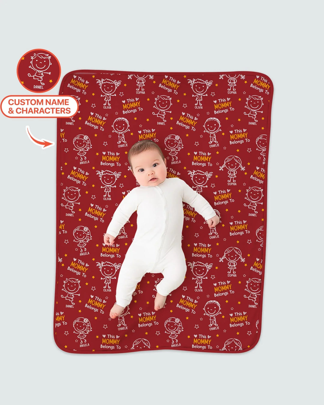 Custom Name "This Mommy Belongs To" Doodle Bamboo Blanket