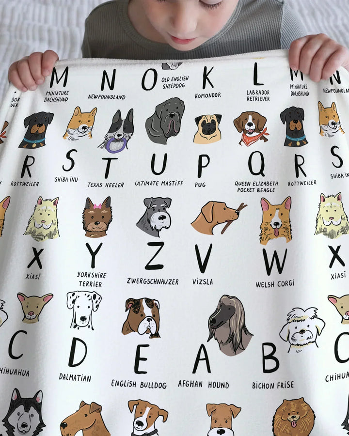 Funny Dogs Alphabet Bamboo Blanket