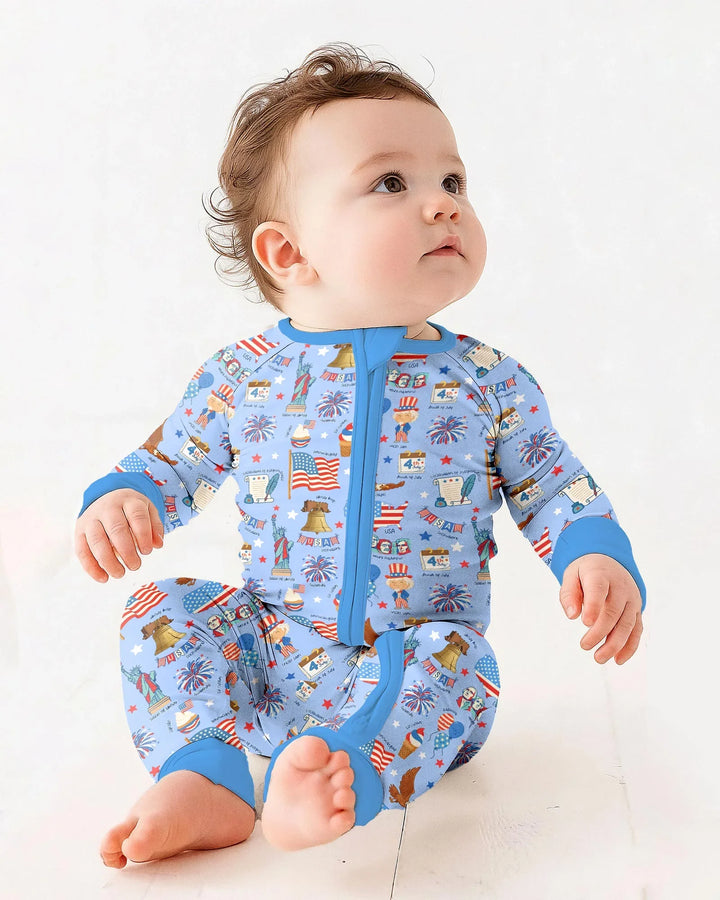 Hand Drawn Patriotic Iconic Bamboo Convertible Zippy