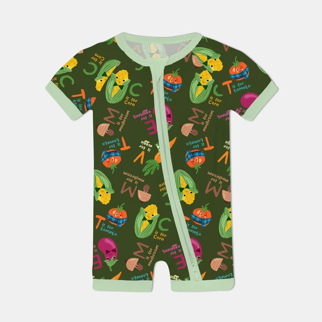 Veggie Letter Bamboo Shorty Zippy