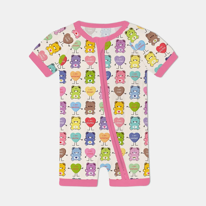 Rainbow Bears Affirmation Bamboo Shorty Zippy