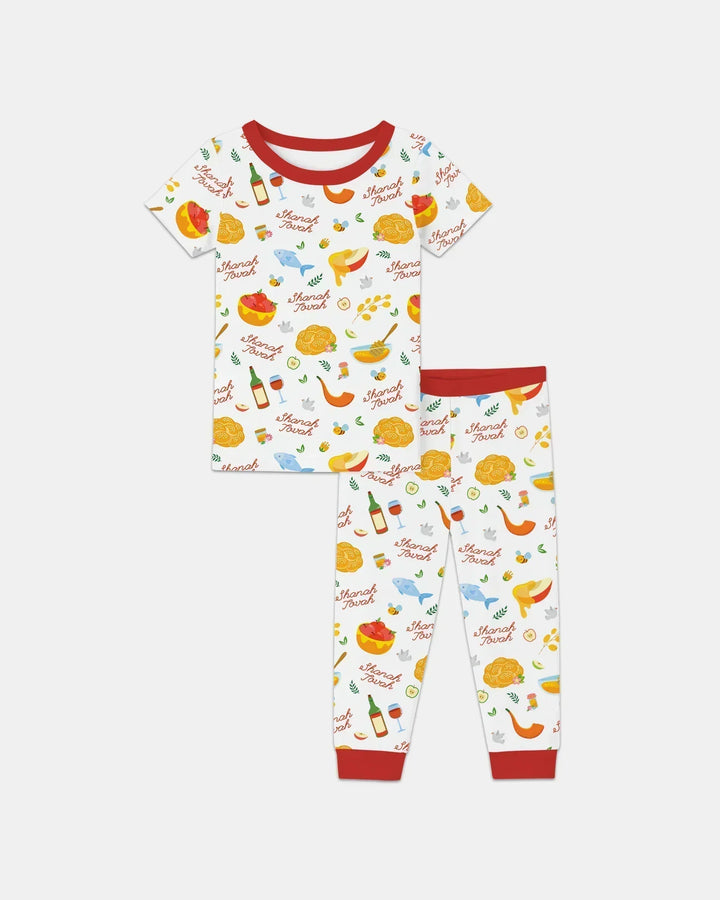 Shanah Tovah Family Matching Bamboo Two Piece Short Sleeve Pajama Set