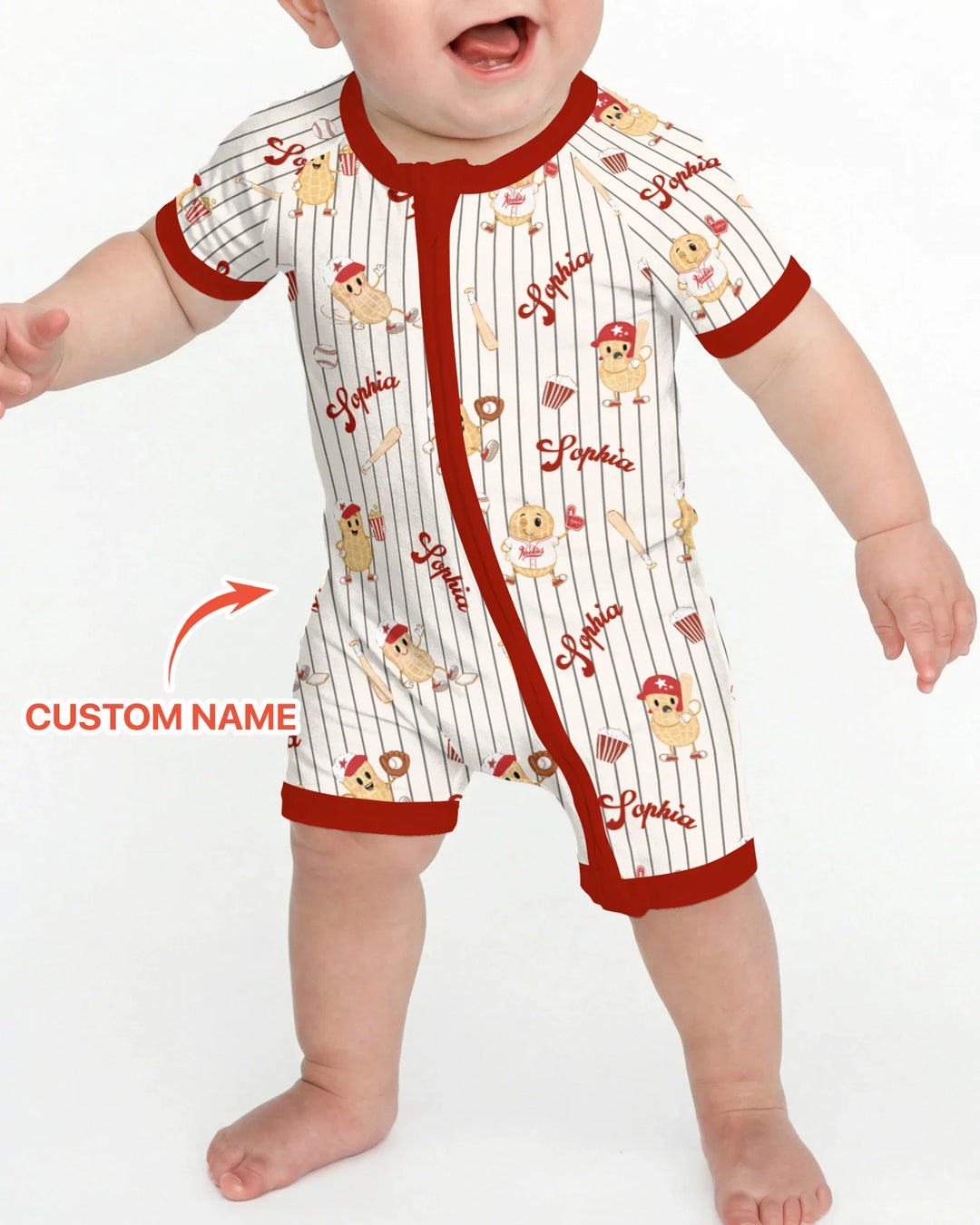 Custom Nam Retro Ballgame Bamboo Shorty Zippy