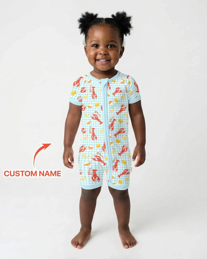 Custom Name Preppy Crawfish Season Bamboo Shorty Zippy