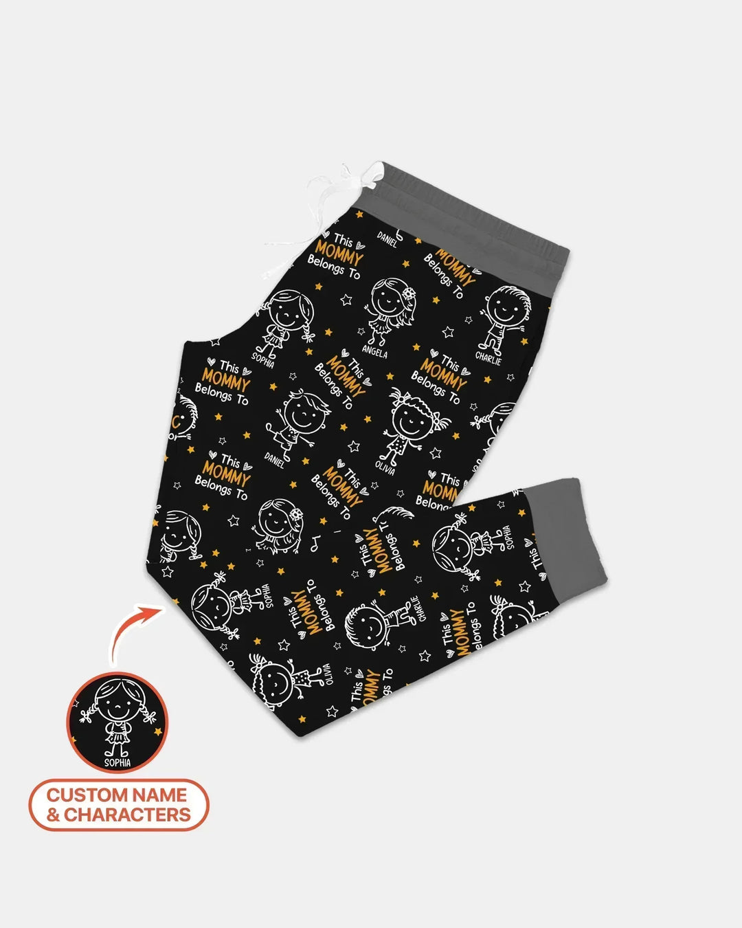 Custom Name "This Mommy Belongs To" Doodle Bamboo Women Pajama Set
