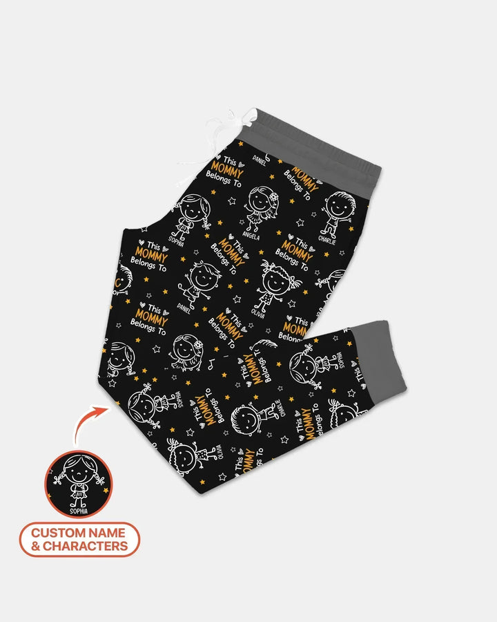Custom Name "This Mommy Belongs To" Doodle Bamboo Women Pajama Set