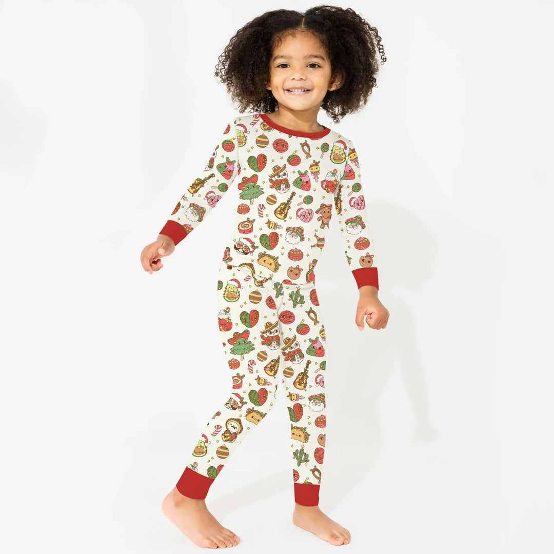 La Fiesta de Navidad Two Piece Long Sleeve Pajama Set , La Fiesta de Navidad Two Piece Long Sleeve Pajama Set - 12-18M / Green