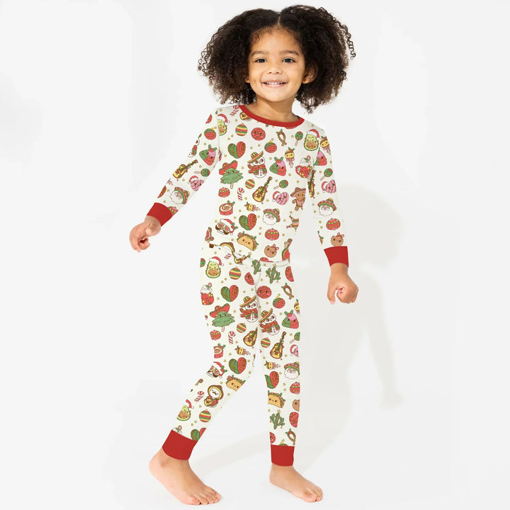 La Fiesta de Navidad Two Piece Long Sleeve Pajama Set , La Fiesta de Navidad Two Piece Long Sleeve Pajama Set - 12-18M / Green