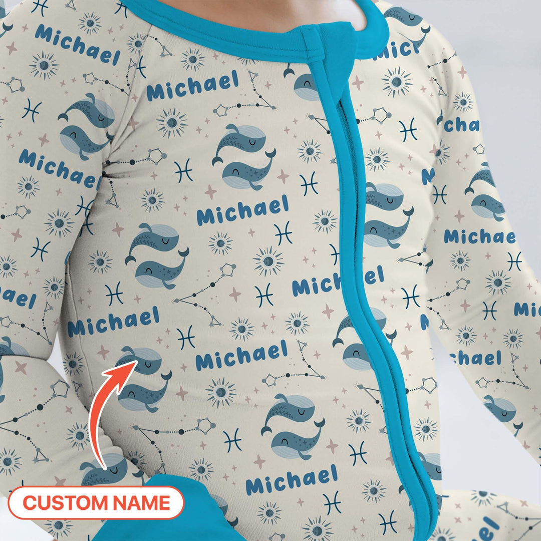 Bohemian Baby Zodiac Signs Custom Name Bamboo Convertible Zippy
