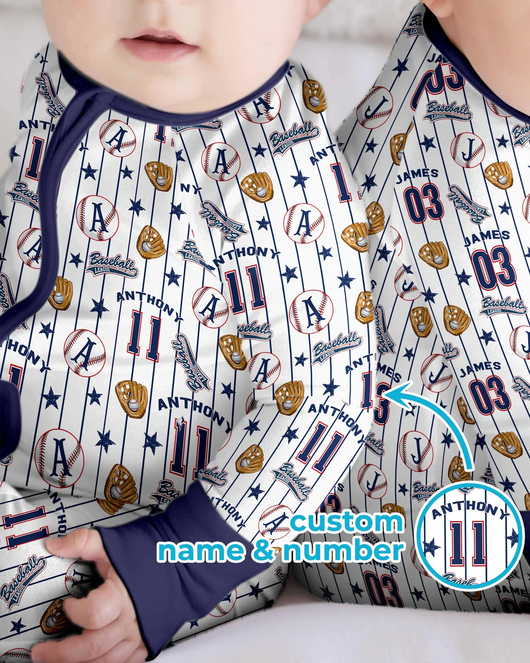 Custom Name Baseball Time Bamboo Convertible Zippy