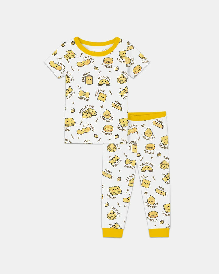 Kawaii Pasta Bamboo Two Piece Short Sleeve Pajama Set