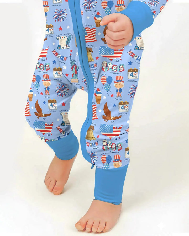 Hand Drawn Patriotic Iconic Bamboo Convertible Zippy