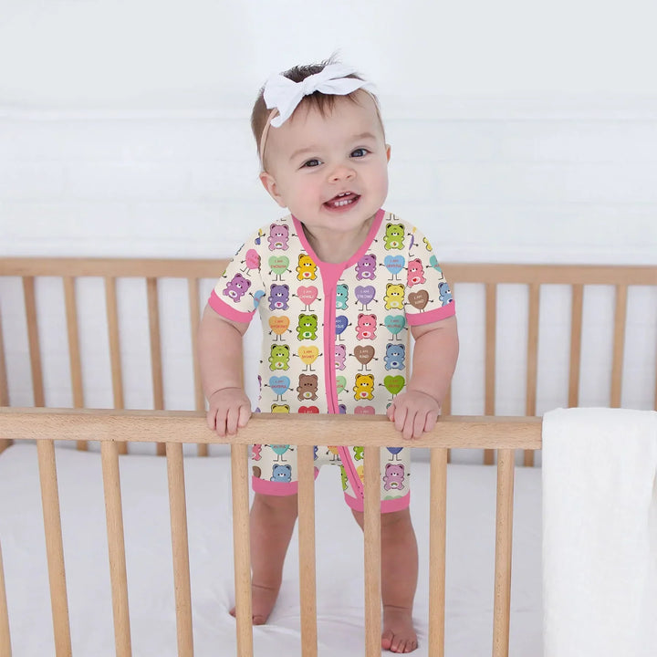 Rainbow Bears Affirmation Bamboo Shorty Zippy