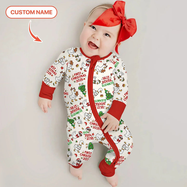 Custom Name "Silly Goose" Convertible Zippy (Red) , Custom Name "Silly Goose" Convertible Zippy (Red) - 0-3M