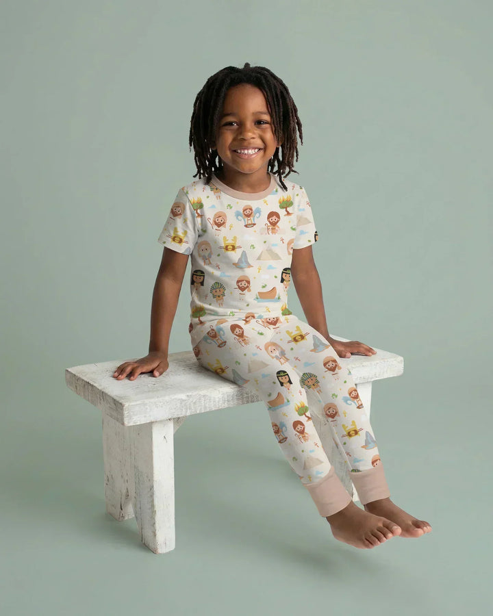Moses Story Bamboo Two Piece Short Sleeve Pajama Set