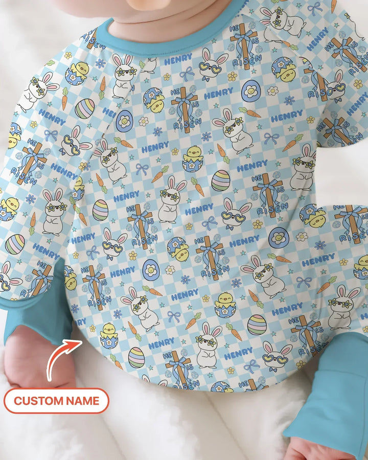 Custom Name Retro Easter Bamboo Convertible Zippy