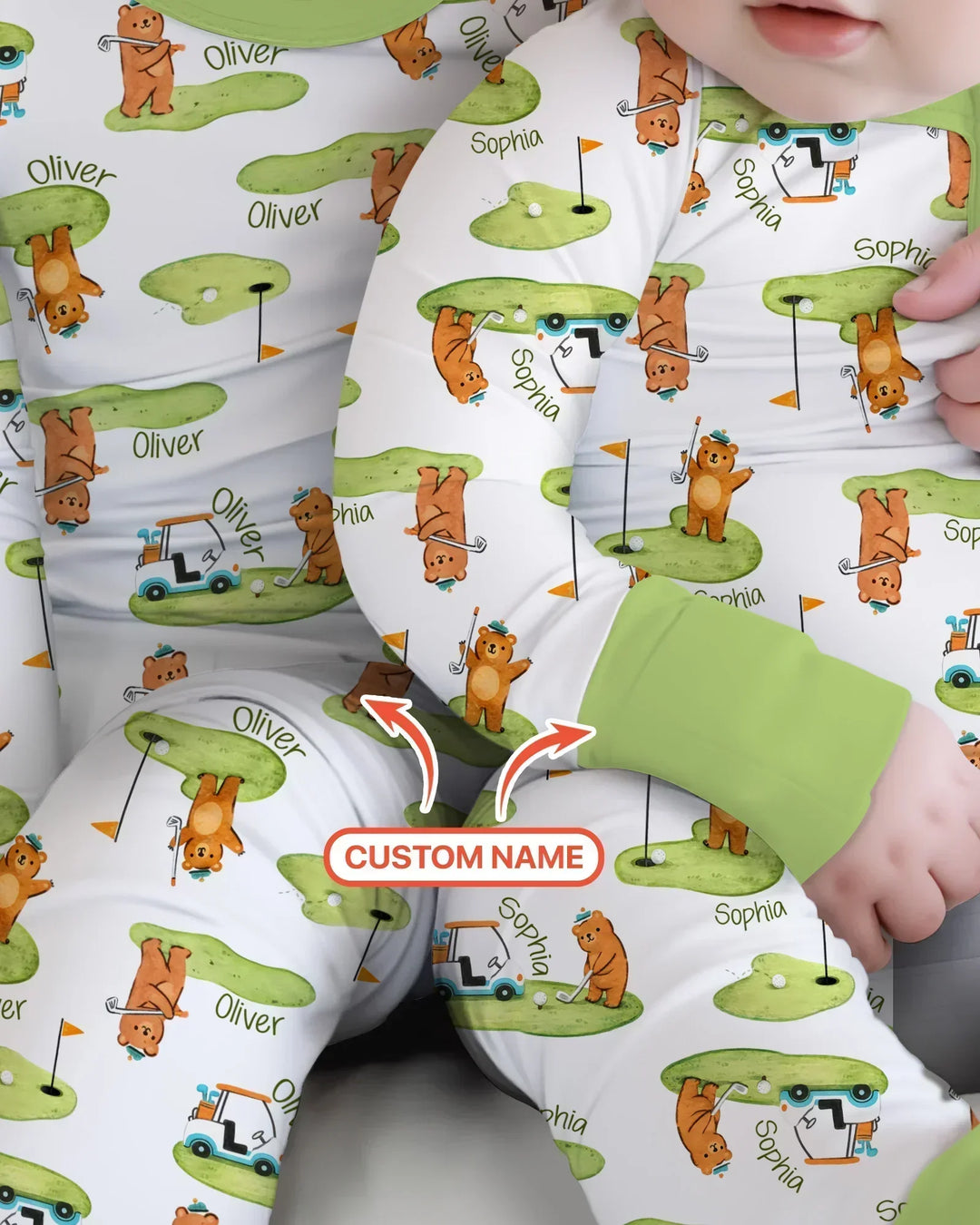 Custom Name Little Bear Golf Club Bamboo Convertible Zippy