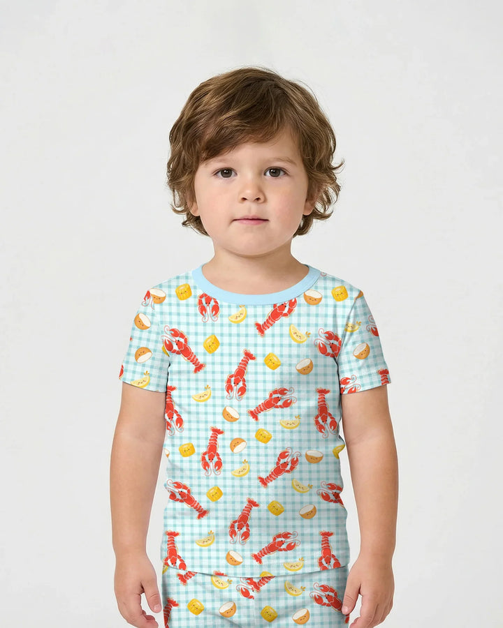 Preppy Crawfish Season Bamboo Two Piece Short Sleeve Shorts Pajama Set