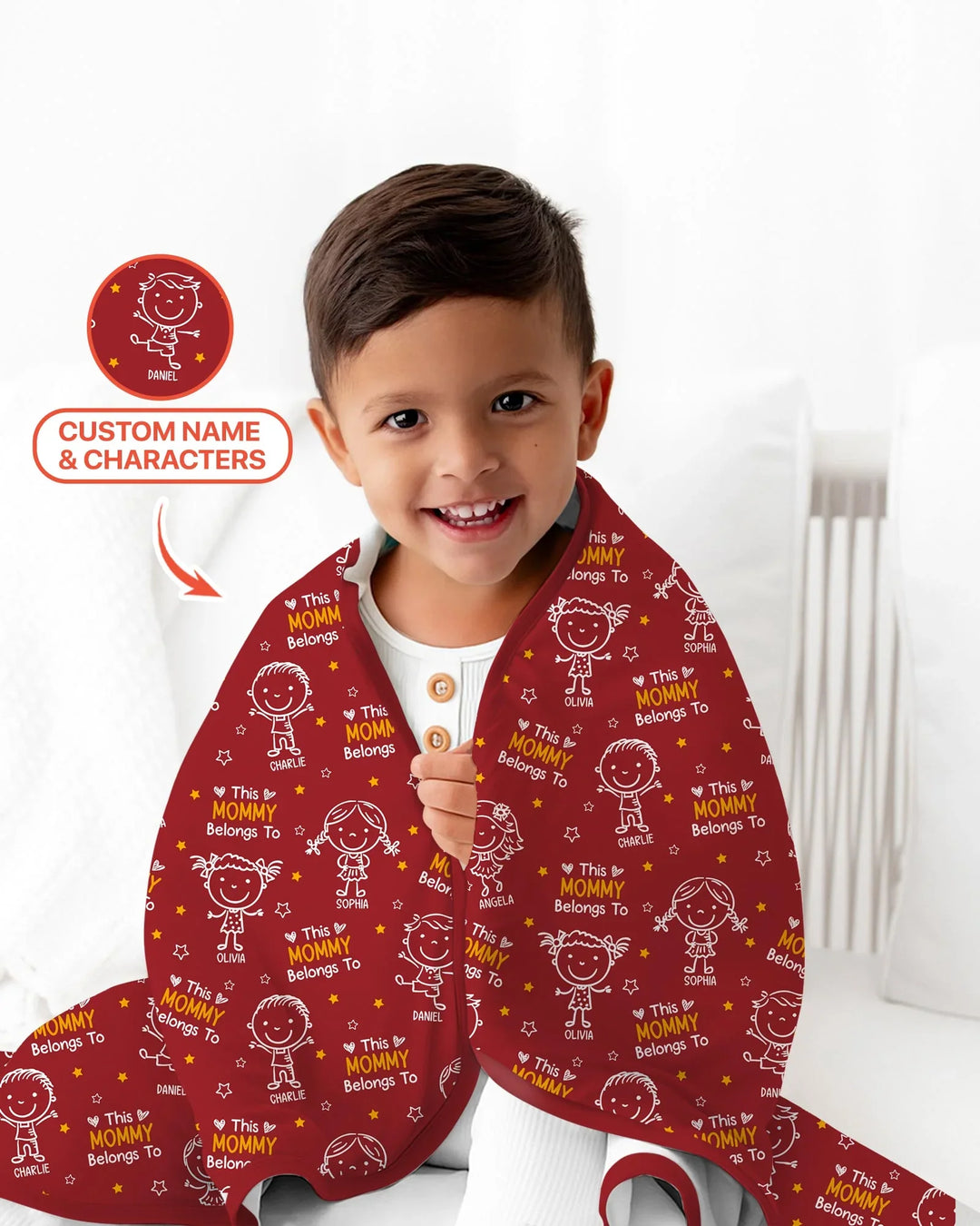 Custom Name "This Mommy Belongs To" Doodle Bamboo Blanket