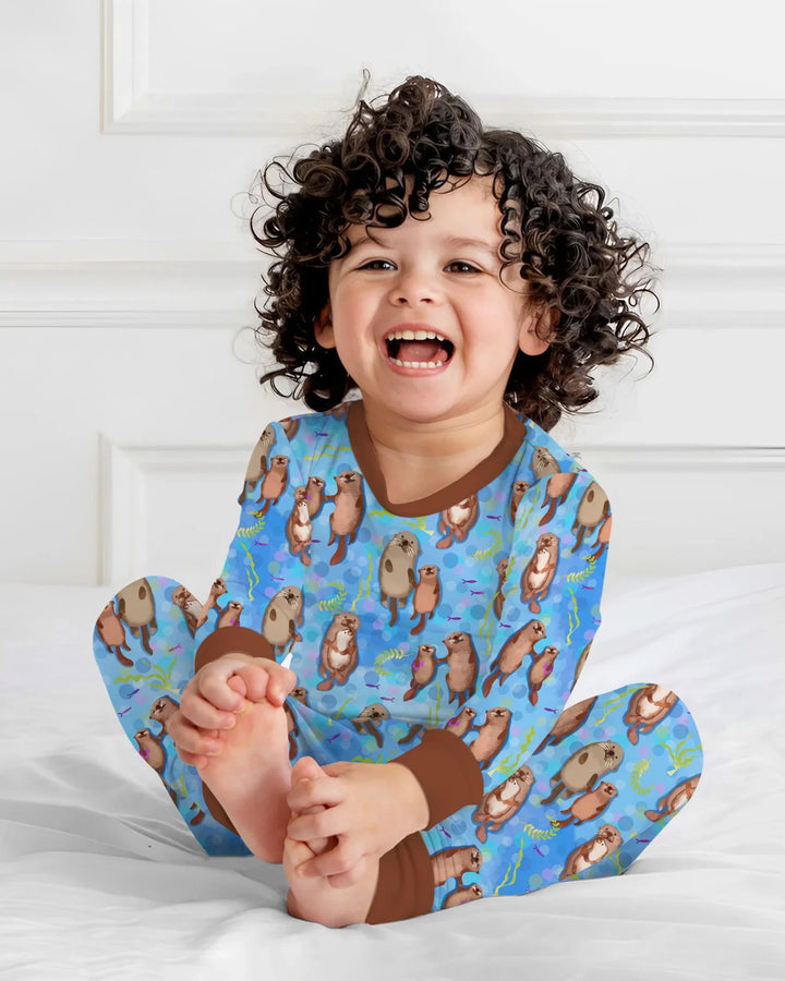 Otterly Together Bamboo Two Piece Long Sleeve Pajama Set