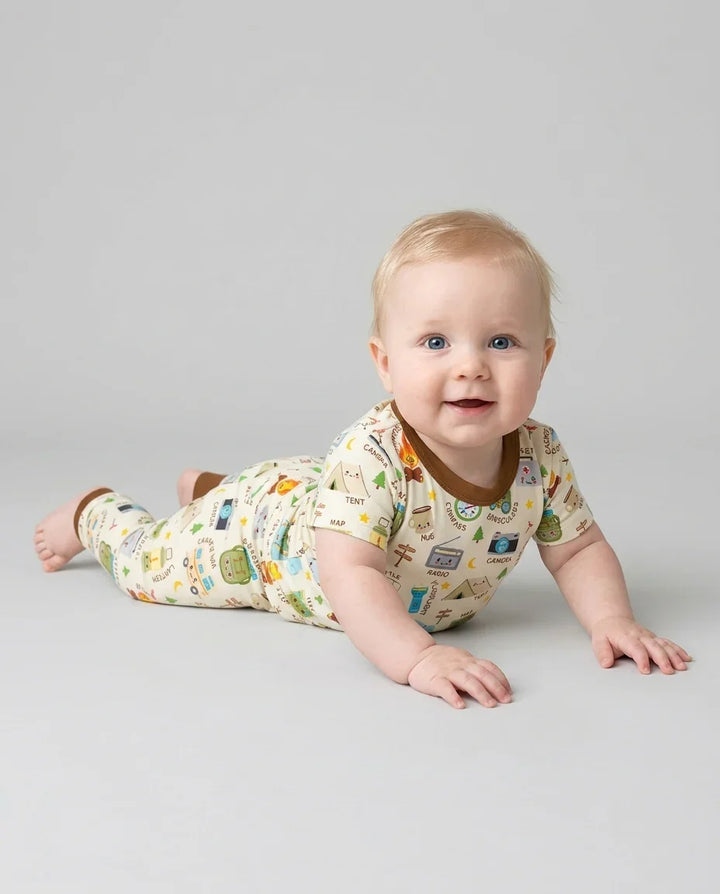 Little Camp Adventure Family Matching Two Piece Short Sleeve Pajama Set