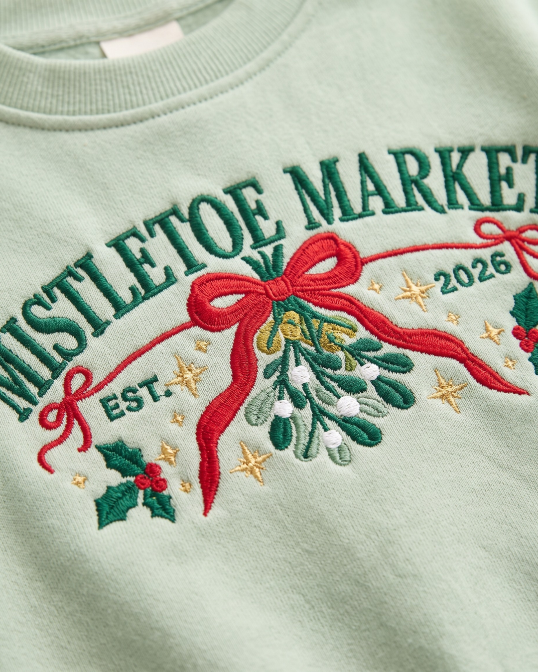 Mistletoe Market Embroidered Bamboo Crewneck Sweatshirt