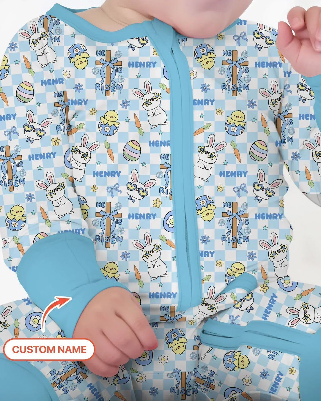Custom Name Retro Easter Bamboo Convertible Zippy