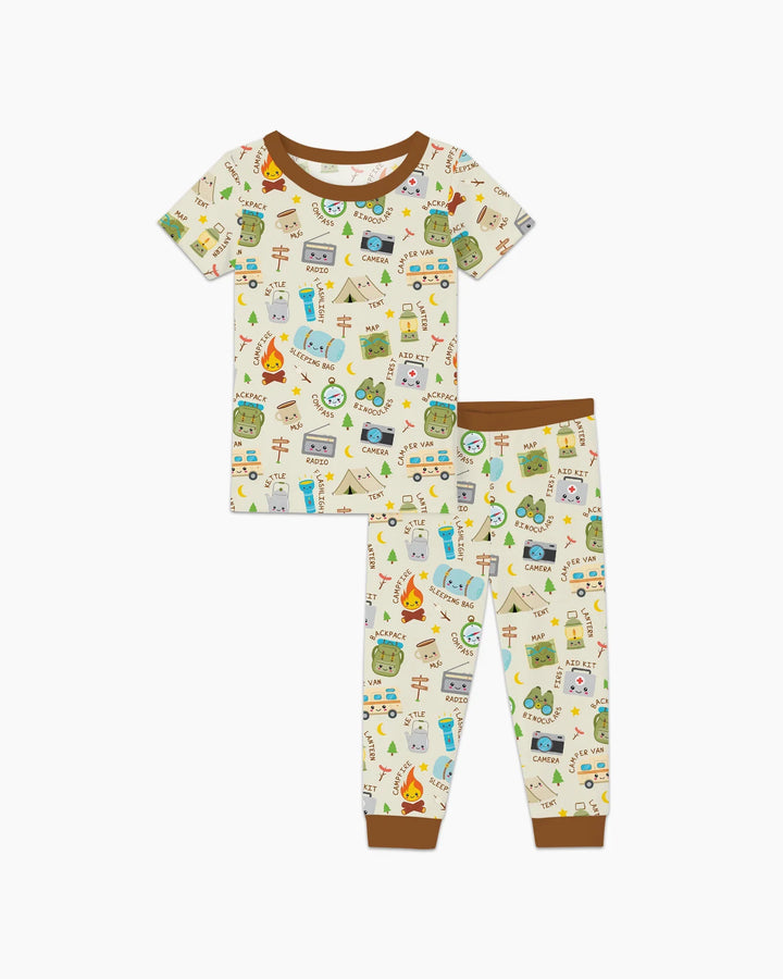 Little Camp Adventure Family Matching Two Piece Short Sleeve Pajama Set