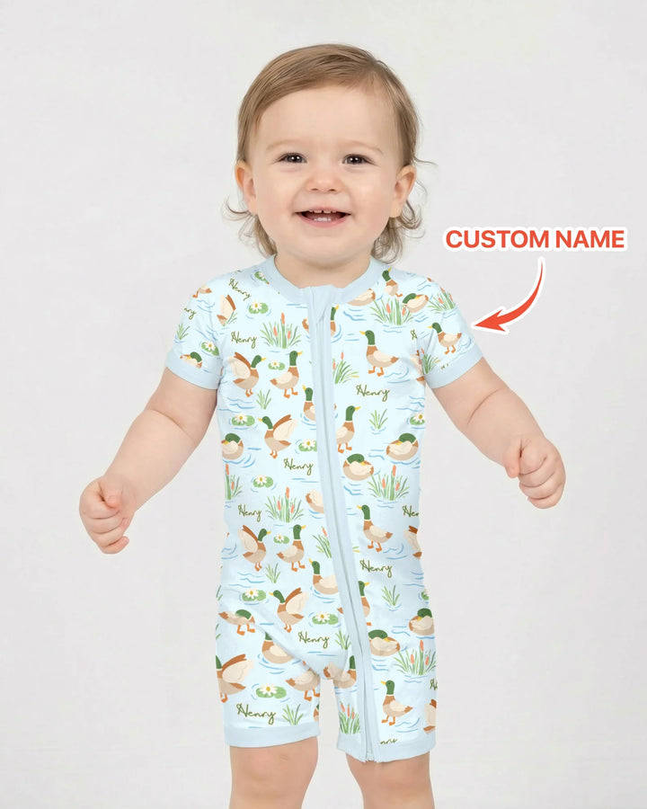 Personalized Mallard Duck Bamboo Shorty Zippy
