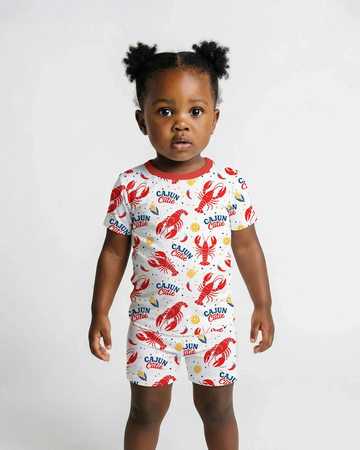 Cajun Cutie Bamboo Two Piece Short Sleeve Shorts Pajama Set
