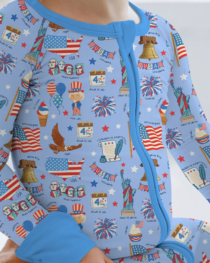 Hand Drawn Patriotic Iconic Bamboo Convertible Zippy