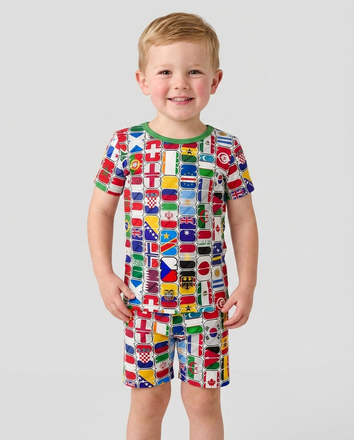 We Are 26 Family Matching Bamboo Two Piece Short Sleeve Shorts Pajama Set