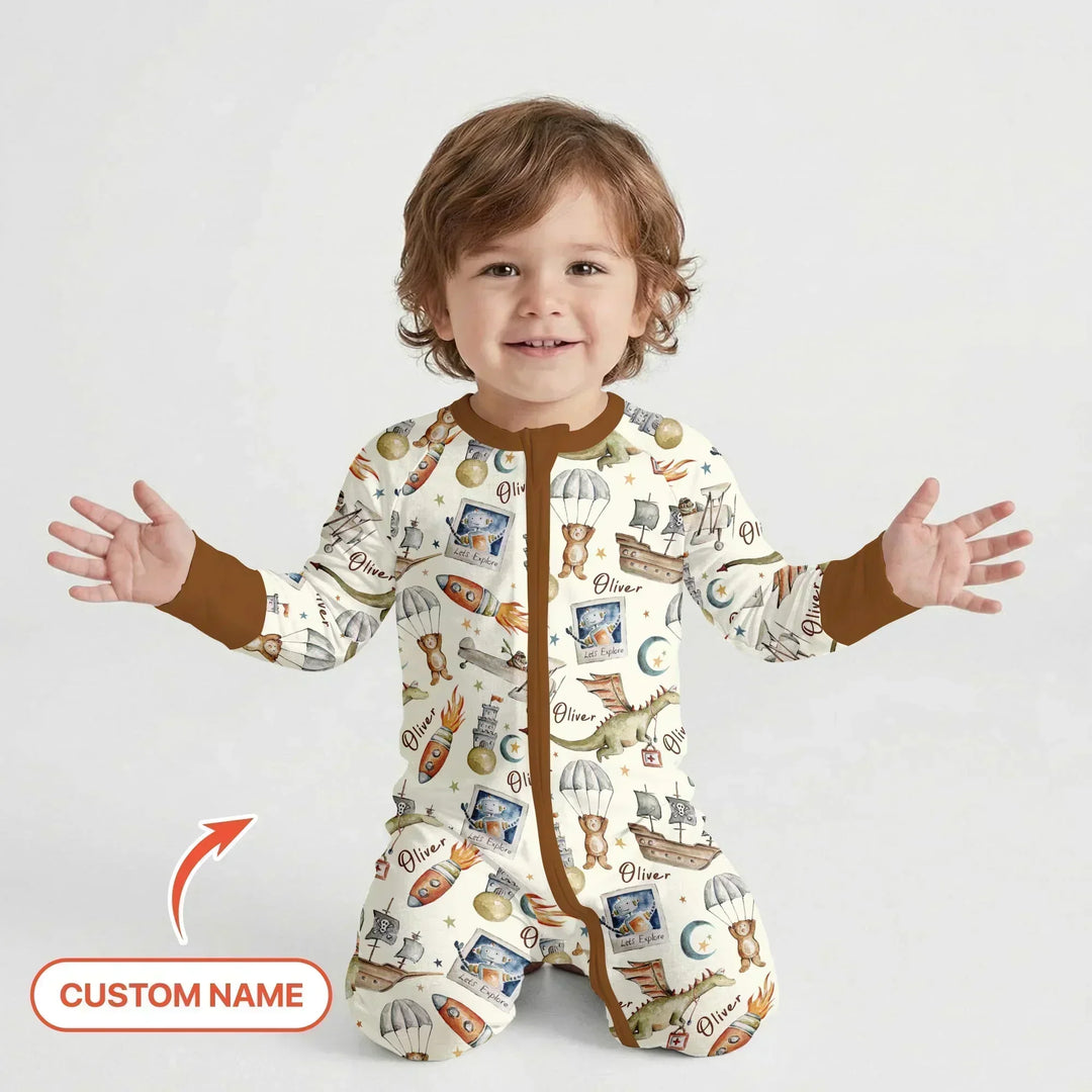 Adventure Dreams Custom Name Bamboo Convertible Zippy