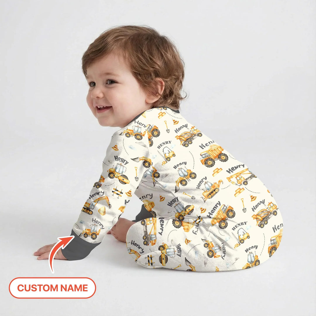 Constructions Machines Custom Name Bamboo Convertible Zippy