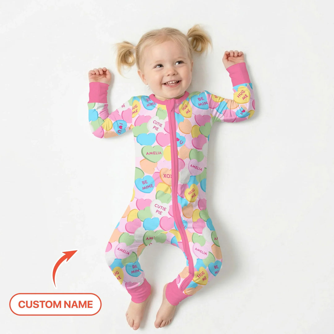 Valentine Candy Crush Family Matching Bamboo Convertible Zippy