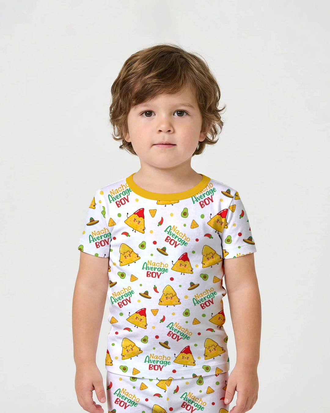 Lil Nacho Average Kid Bamboo Two Piece Short Sleeve Shorts Pajama Set