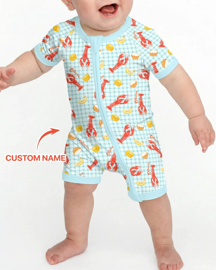 Custom Name Preppy Crawfish Season Bamboo Shorty Zippy