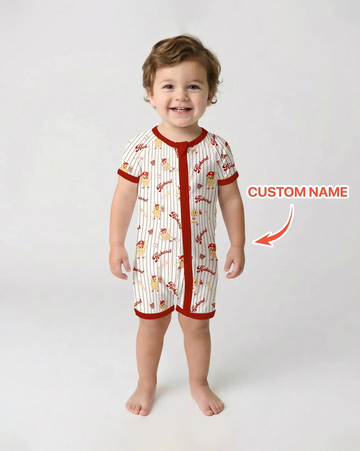 Custom Nam Retro Ballgame Bamboo Shorty Zippy
