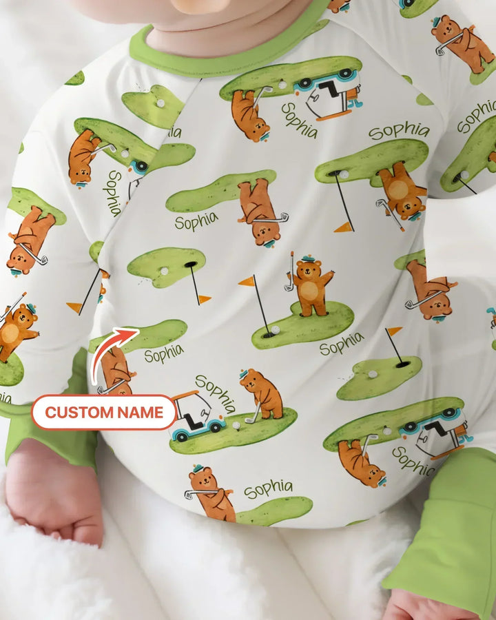 Custom Name Little Bear Golf Club Bamboo Convertible Zippy
