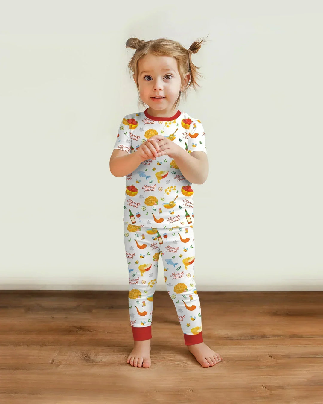 Shanah Tovah Family Matching Bamboo Two Piece Short Sleeve Pajama Set