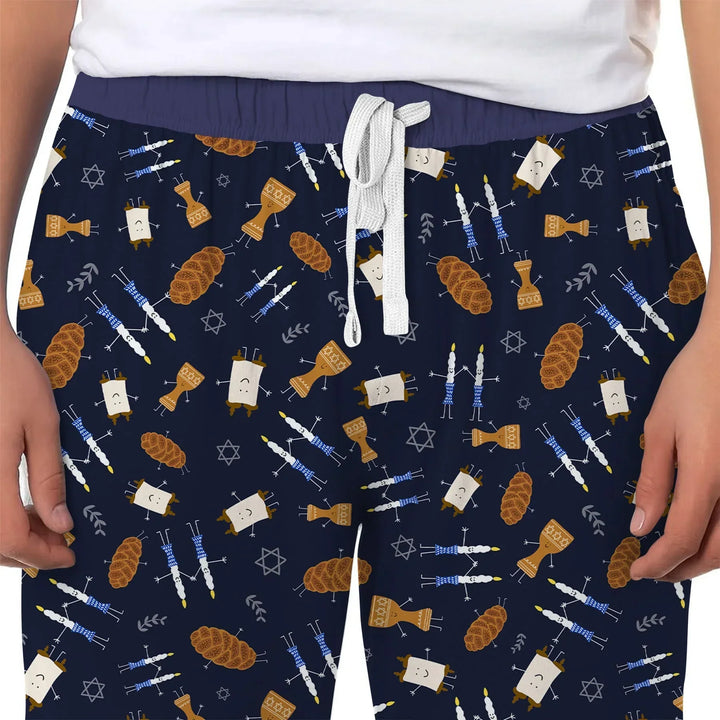 Shabbat Shalom Family Matching Bamboo Men's Pajama Set