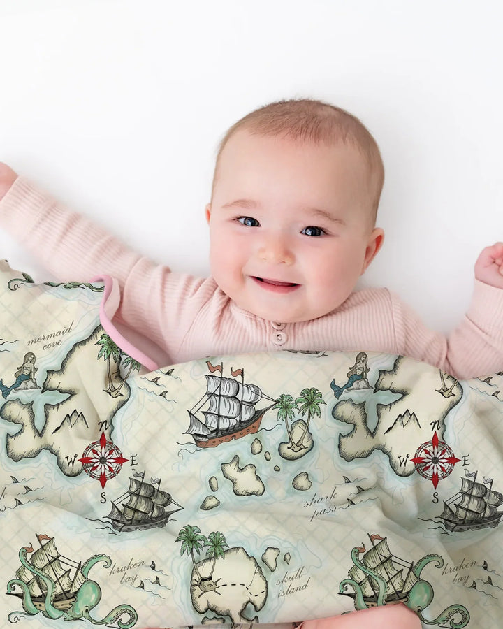 Pirate Treasure Map Quest  Bamboo Blanket