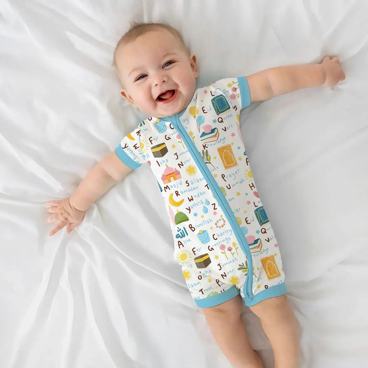 Islamic Alphabet Bamboo Shorty Zippy